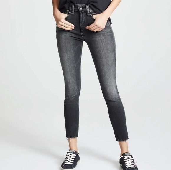 VGUC Rag & Bone Lenox High Waist Ankle Skinny Black 24 - Picture 1 of 14